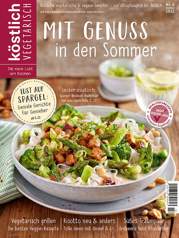 Kochzeitschrift Koestlich Vegetarisch Mit Genuss In Den Sommer Kv 3 2022 Titelseite Gross 72dpi Rgb 604x805px 3a5e0e56