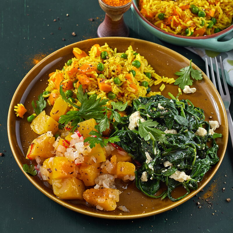 6 23 Wuerziges Kuerbisgem%C3%BCse Mit Spinat Und Savoury Rice 1600x1900px 40c0a818