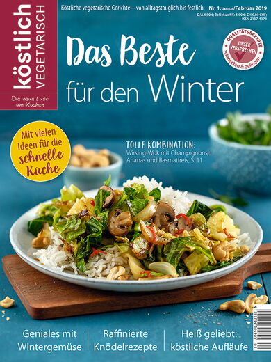 Kochzeitschrift Koestlich Vegetarisch Das Beste Fuer Den Winter Kv 1 2019 Titelseite Gross 72dpi Rgb 604x805px K5 E98e037c