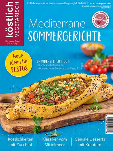 Kochzeitschrift Koestlich Vegetarisch Mediterrane Sommergerichte Kv 4 2019 Titelseite Gross 72dpi Rgb 604x805px K5 731fac0f
