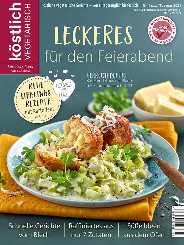 Kochzeitschrift Koestlich Vegetarisch Leckeres Fuer Den Feierabend Kv 1 2021 Titelseite Gross 72dpi Rgb 604x805px K5 Cebc9190
