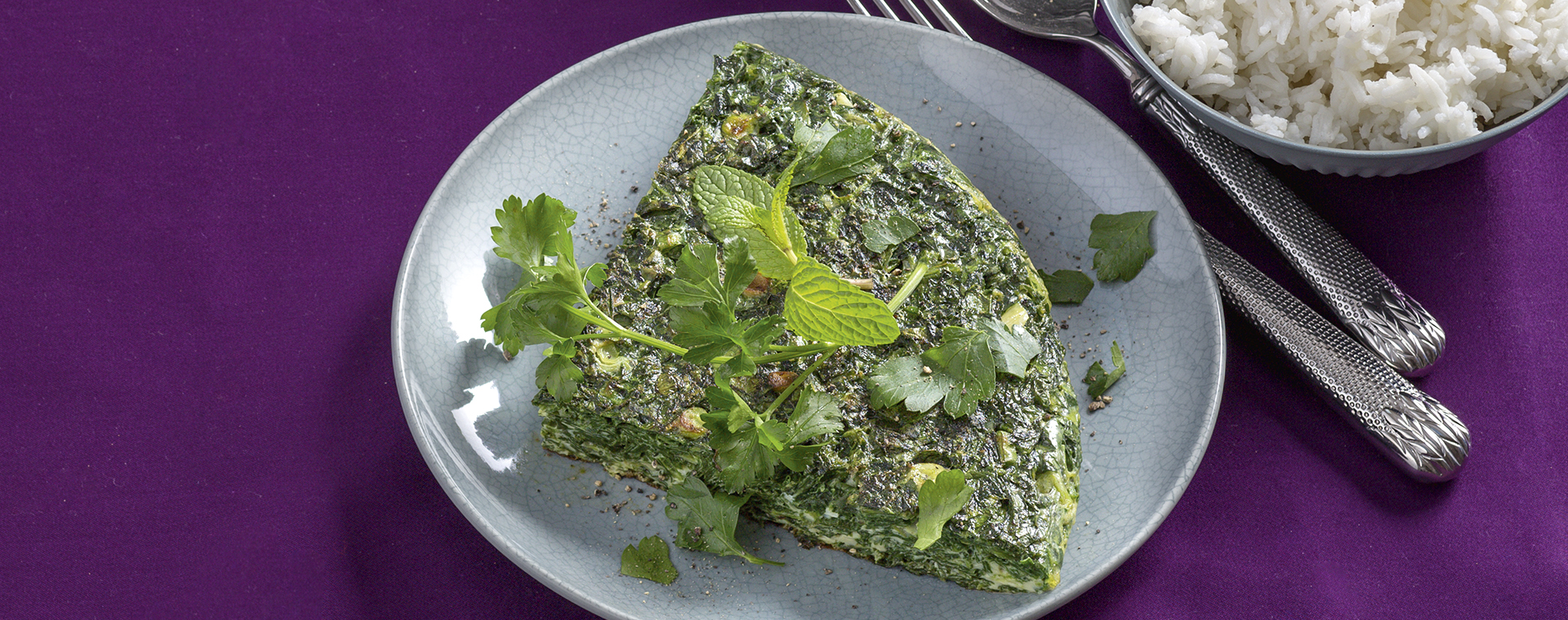 3 16 Kraeuter Omelett Mit Basmatireis 1920x760px