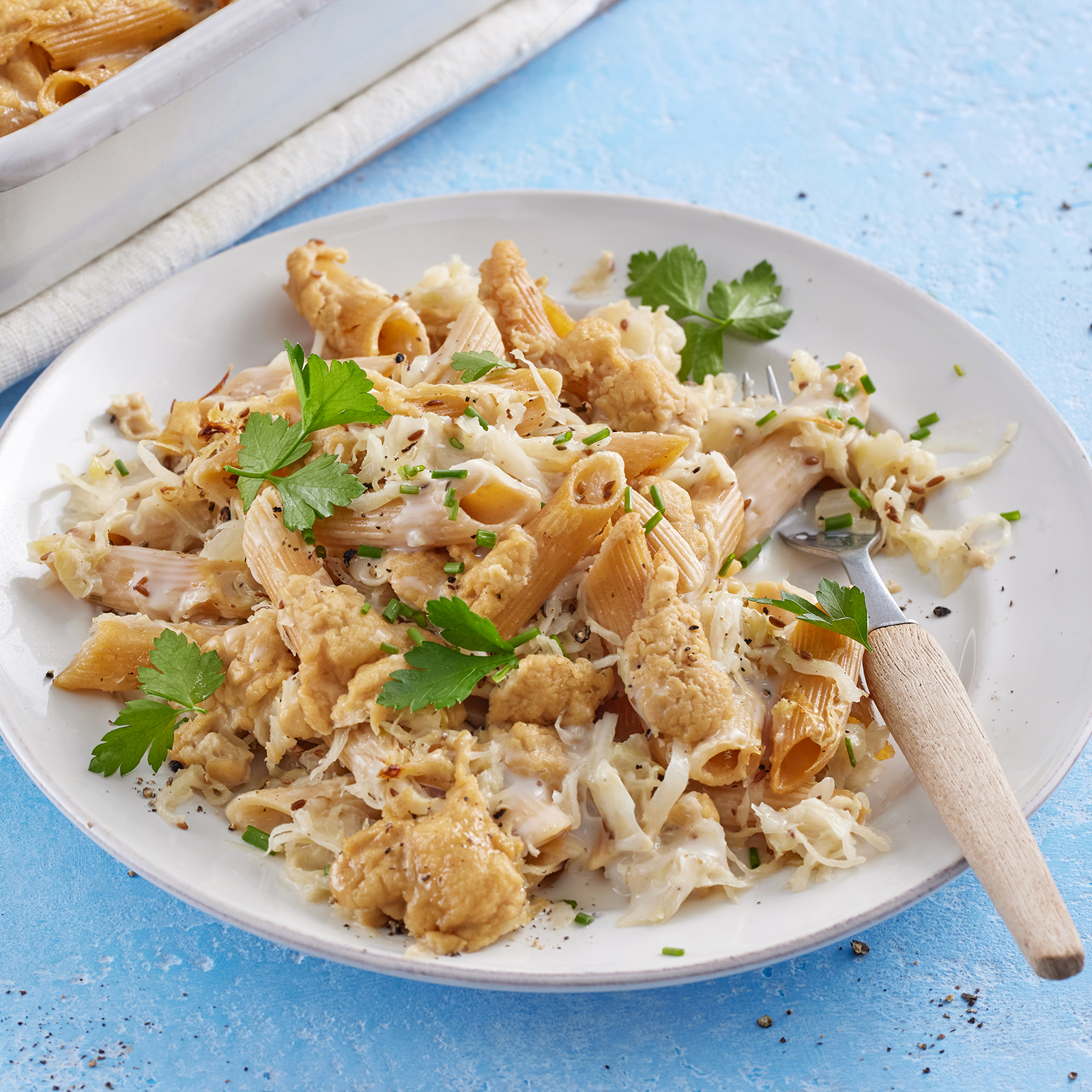 5 23 Veganer Sauerkraut Nudel Auflauf 1600x1600px