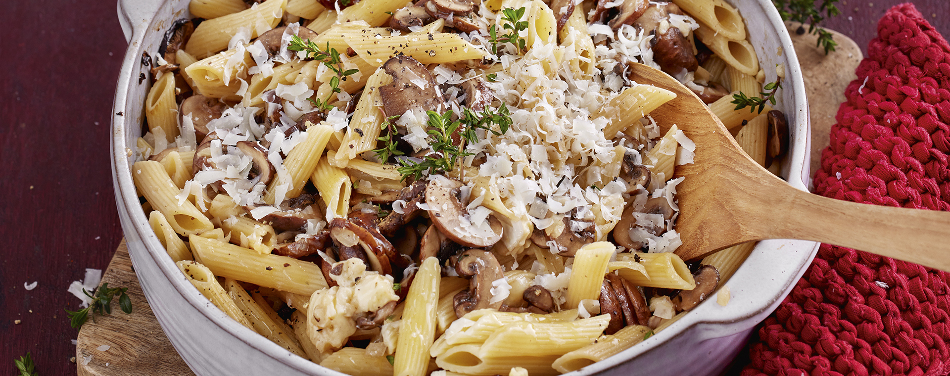 6 23 Baked Brie Pasta Mit Pilzen 1920x760px