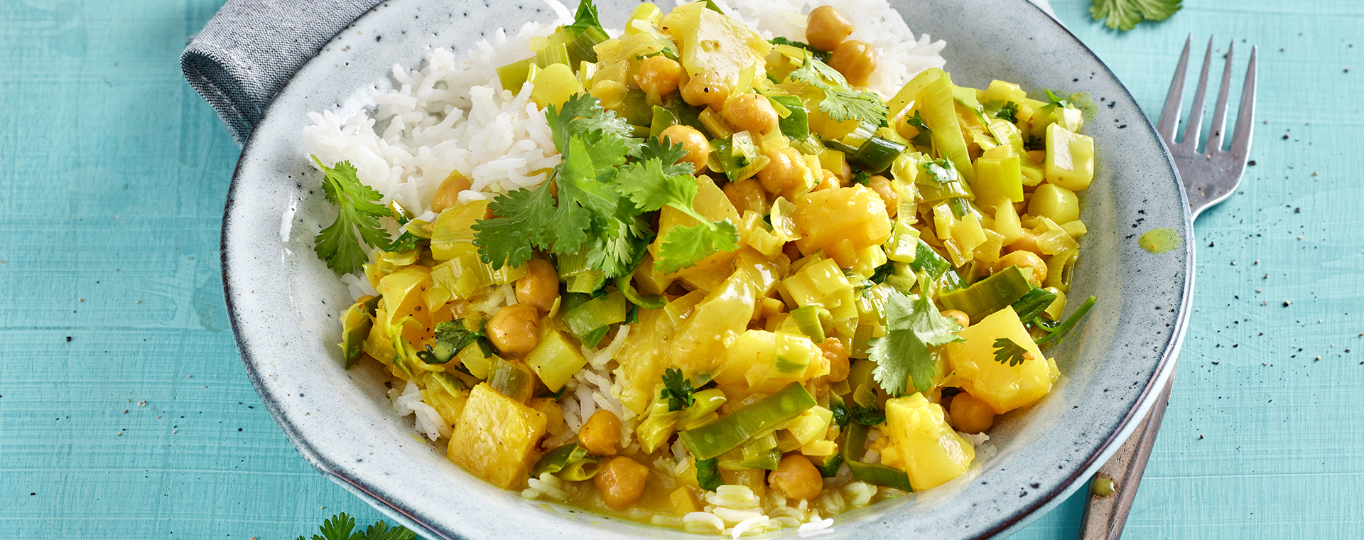 1 24 Lauch Ananas Curry Mit Basmatireis 1920x760px
