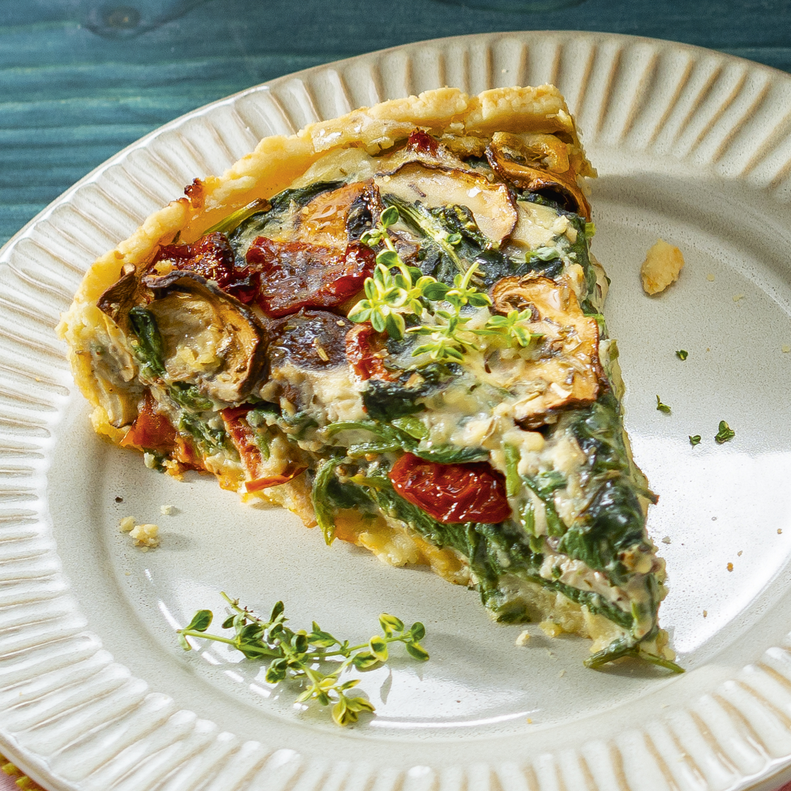 2 25 Vegane Champignon Spinat Quiche 1600x1600px