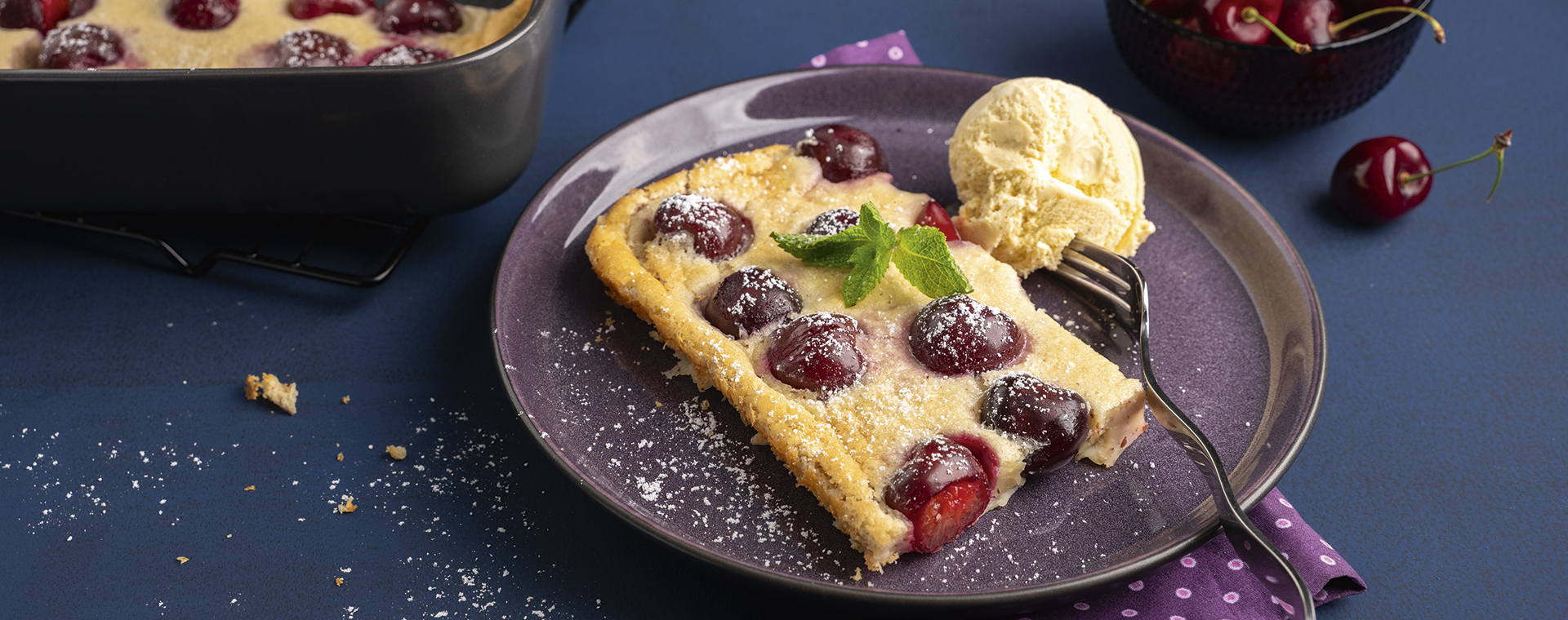 4 25 Kirsch Clafoutis Mit Vanilleeis 1920x760px